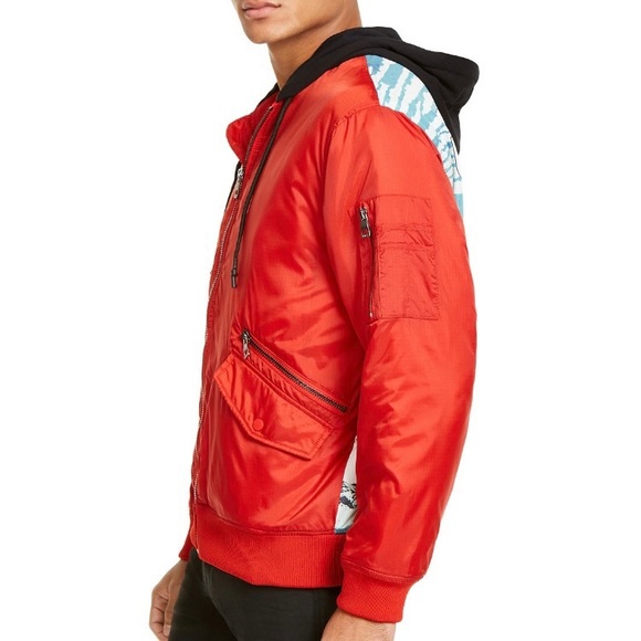 GUESS Men’s New Wave Hooded Bomber Jacket - Picture 3 of 10